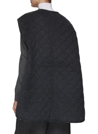 Back View - Click To Enlarge - TOTEME - ROUNDED HEM SLITS QUILTED WOOL VEST