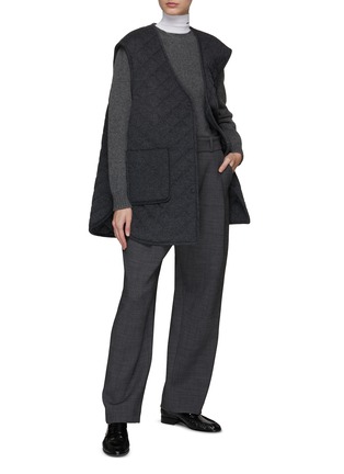Figure View - Click To Enlarge - TOTEME - ROUNDED HEM SLITS QUILTED WOOL VEST