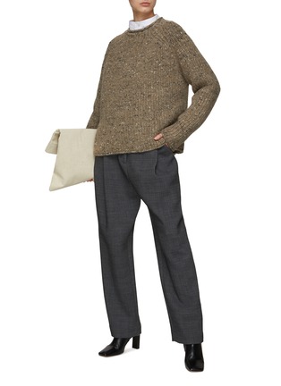 Figure View - Click To Enlarge - TOTEME - Melange Wool Blend Knit Crewneck Sweater