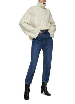 Figure View - Click To Enlarge - TOTÊME - Melange Cable Wool Blend Knit Turtleneck Sweater