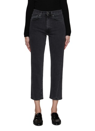 Main View - Click To Enlarge - TOTEME - TWISTED SEAM DETAIL MID RISE STRAIGHT LEG CROPPED DENIM JEANS