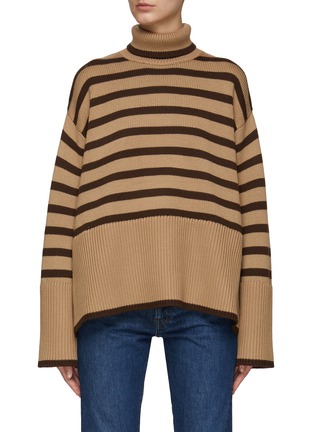 Main View - Click To Enlarge - TOTEME - Striped Wool Blend Knit Turtleneck Sweater