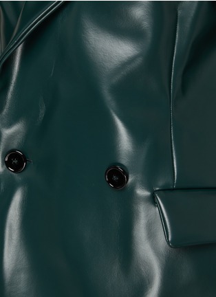 Detail View - Click To Enlarge - MM6 MAISON MARGIELA - PEAK LAPEL DOUBLE BREASTED FAUX LEATHER BLAZER