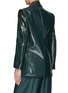 Back View - Click To Enlarge - MM6 MAISON MARGIELA - PEAK LAPEL DOUBLE BREASTED FAUX LEATHER BLAZER