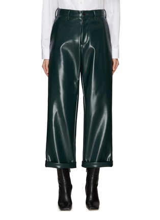 Main View - Click To Enlarge - MM6 MAISON MARGIELA - HIGH RISE FAUX LEATHER SUITING PANTS