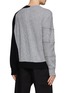 Back View - Click To Enlarge - NEIL BARRETT - MERINO WOOL CASHMERE BLEND CREWNECK COMBO SWEATER