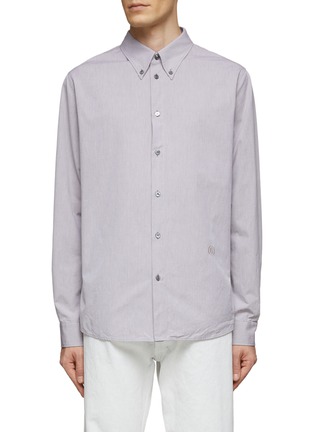 Main View - Click To Enlarge - MM6 MAISON MARGIELA - LOGO EMBROIDERED COTTON BUTTON DOWN SHIRT