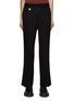 Main View - Click To Enlarge - MM6 MAISON MARGIELA - Logo Charm Creased Virgin Wool Blend Flared Pants