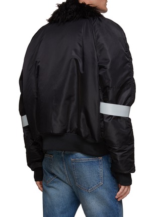 Back View - Click To Enlarge - MM6 MAISON MARGIELA - FAUX FUR COLLAR DETACHABLE ARM BAND PADDED BOMBER JACKET