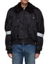 Main View - Click To Enlarge - MM6 MAISON MARGIELA - FAUX FUR COLLAR DETACHABLE ARM BAND PADDED BOMBER JACKET