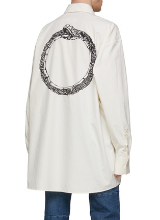 Back View - Click To Enlarge - MM6 MAISON MARGIELA - ‘6 SNAKE’ OVERSIZE GRAPHIC PRINT BUTTON DOWN SHIRT