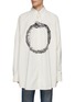 Main View - Click To Enlarge - MM6 MAISON MARGIELA - ‘6 SNAKE’ OVERSIZE GRAPHIC PRINT BUTTON DOWN SHIRT