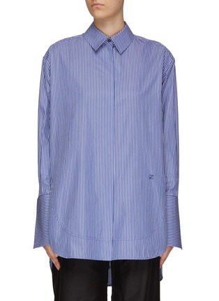 Main View - Click To Enlarge - LOEWE - LONG SLEEVE STRIPED COTTON BUTTON-UP SHIRT