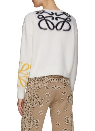 Back View - Click To Enlarge - LOEWE - ROUND NECK ANAGRAM INTARSIA WOOL SWEATER