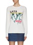 Main View - Click To Enlarge - LOEWE - CAT PRINT LONG SLEEVE COTTON JERSEY T-SHIRT