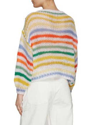 Back View - Click To Enlarge - LOEWE - LONG SLEEVE ANAGRAM STRIPED MOHAIR SWEATER