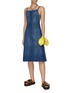 Figure View - Click To Enlarge - LOEWE - STRAPPY KNEE LENGTH A-LINE DENIM DRESS