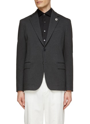 Main View - Click To Enlarge - LARDINI - SINGLE BREASTED NOTCH LAPEL UNLINED EASY BLAZER
