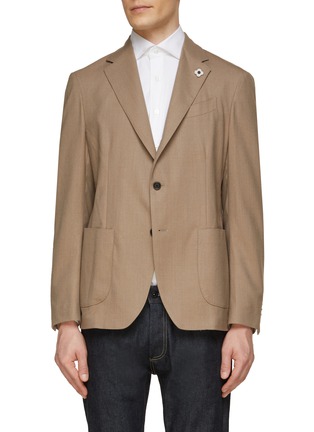 Main View - Click To Enlarge - LARDINI - NOTCH LAPEL UNLINED WATER REPELLENT PACKABLE EASY BLAZER