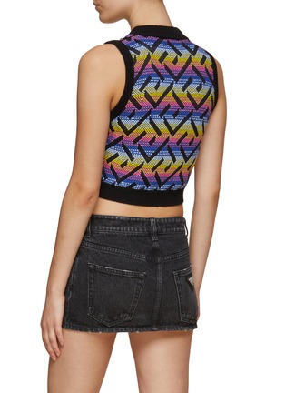Back View - Click To Enlarge - VERSACE - MONOGRAM ALLOVER RAINBOW KNIT VEST