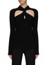 Main View - Click To Enlarge - VERSACE - Cut-Out Ribbed Knit Long-Sleeved Top