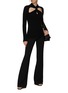 Figure View - Click To Enlarge - VERSACE - Cut-Out Ribbed Knit Long-Sleeved Top