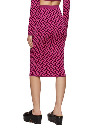 Back View - Click To Enlarge - VERSACE - JACQUARD CROPPED KNIT MIDI SKIRT