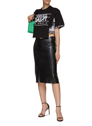Figure View - Click To Enlarge - VERSACE - STRAP DETAIL LOW WAIST MIDI SKIRT