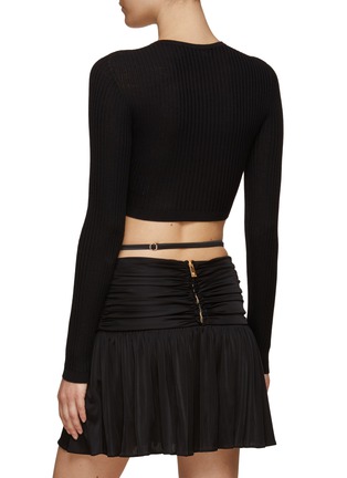 Back View - Click To Enlarge - VERSACE - FINE RIB CUTOUT DETAIL CROPPED CARDIGAN