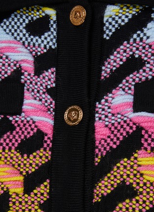  - VERSACE - Four Pocket Monogram Rainbow Knit Button Up Cardigan