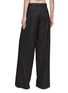 Back View - Click To Enlarge - VERSACE - LOGO EMBROIDERED PINSTRIPE WIDE LEG PANTS