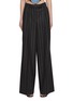 Main View - Click To Enlarge - VERSACE - LOGO EMBROIDERED PINSTRIPE WIDE LEG PANTS