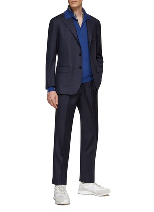 Figure View - Click To Enlarge - RING JACKET - ZEGNA ELECTA PRIVATE LABEL NOTCH LAPEL SINGLE BREASTED BLAZER