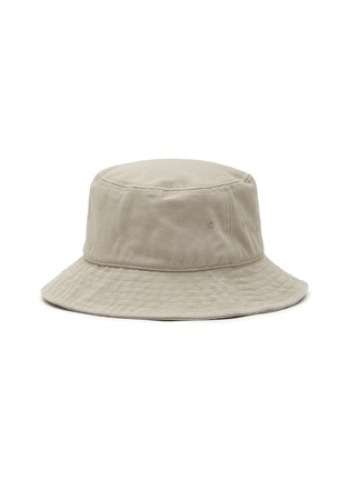 Figure View - Click To Enlarge - ACNE STUDIOS - LEATHER FACE PATCH ORGANIC COTTON CANVAS BUCKET HAT