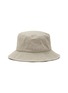 Figure View - Click To Enlarge - ACNE STUDIOS - LEATHER FACE PATCH ORGANIC COTTON CANVAS BUCKET HAT