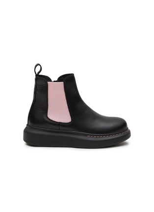 Main View - Click To Enlarge - ALEXANDER MCQUEEN - ‘Molly’ Kids And Toddlers Leather Platform Chelsea Boots