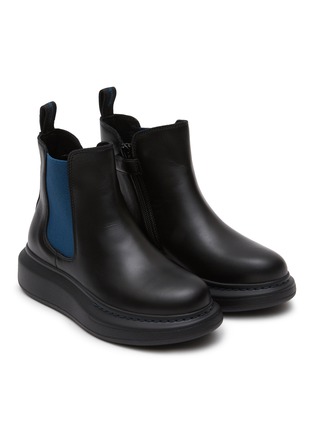 Figure View - Click To Enlarge - ALEXANDER MCQUEEN - ‘Molly’ Kids And Toddler Leather Platform Chelsea Boots