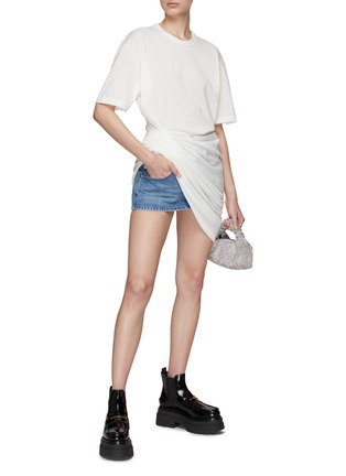 Figure View - Click To Enlarge - ALEXANDER WANG - RUCHED DETAIL SHORT SLEEVE CREWNECK T-SHIRT