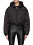 Main View - Click To Enlarge - ALEXANDER WANG - LOGO PRINT HOODED CROPPED PUFFER JACKET