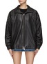 Main View - Click To Enlarge - ALEXANDER WANG - OVERSIZE LOGO EMBROIDERED FRONT ZIP TRACK JACKET