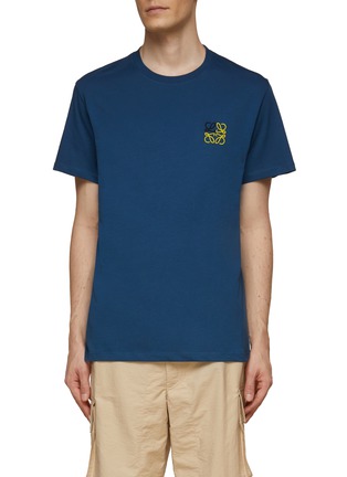 Main View - Click To Enlarge - LOEWE - Bicoloured Anagram Cotton Crewneck T-Shirt