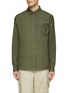 Main View - Click To Enlarge - LOEWE - ANAGRAM EMBROIDERED POCKET DETAIL COTTON BUTTON DOWN SHIRT