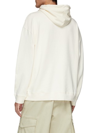 Back View - Click To Enlarge - LOEWE - Anagram Leather Patch Pocket Cotton Drawstring Hoodie