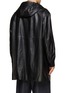 Back View - Click To Enlarge - LOEWE - FRONT ZIP DRAWSTRING HOOD LONG LEATHER COAT