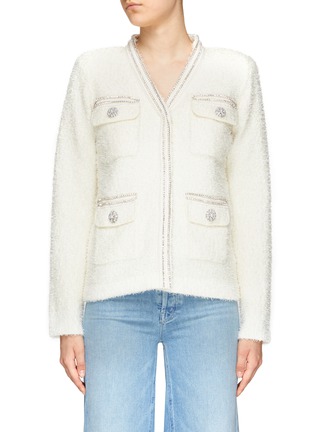 Main View - Click To Enlarge - SELF-PORTRAIT - WHITE TAPE KNIT CARDIGAN