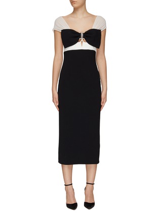 Main View - Click To Enlarge - SELF-PORTRAIT - CREPE BOW MIDI DRESS