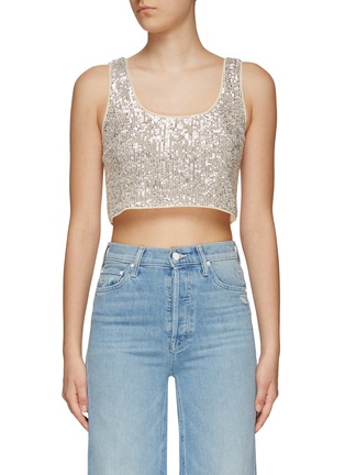 Main View - Click To Enlarge - SELF-PORTRAIT - STRETCH SEQUIN CAMI TOP