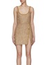 Main View - Click To Enlarge - SELF-PORTRAIT - GOLD-TONED TINSEL BOUCLE MINI DRESS