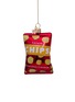 Main View - Click To Enlarge - VONDELS - GLITTERING NATURAL FLAVOUR CHIPS GLASS ORNAMENT — RED