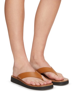 Figure View - Click To Enlarge - THE ROW - ‘GINZA’ FLAT CALFSKIN LEATHER THONG SANDALS